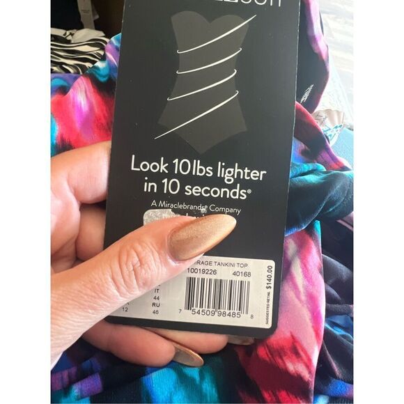 Miraclesuit NWT Fuego Flora Mirage Tankini Top Black/Multi Size 14 - Picture 7 of 7